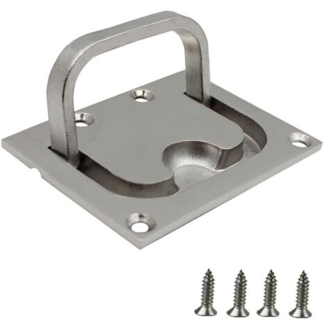 pièces : pince de plancher en acier inoxydable 316, pince de pont, poignée de trappe, poignée de porte de camping-car (76 x 57 mm) (1/4)
