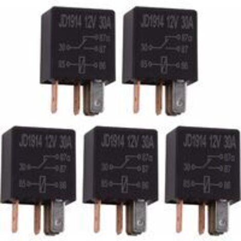 Relais 12 V 30 A à 5 broches, relais multifonction SPDT, robuste, relais standard 12 V CC à 5 broches, relais automobile