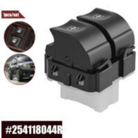 Interrupteur de lève-vitre électrique, léger, robuste, en ABS, référence 254118044R, compatible avec CLIO MK 4 20132017, avec DEBUNS (1/2)