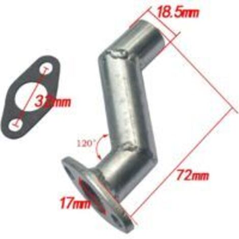 Collecteur d'admission décalé DOLASO 32 mm avec joint pour carburateur 49 cc/66 cc pour vélo électrique, acier