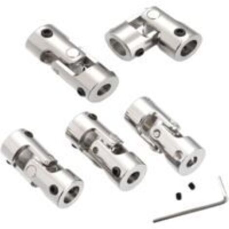 Sollbry Lot de 5 accouplements d'arbre métalliques, connecteur moteur universel, accouplement d'essieu et connecteur moteur, connecteur universel métallique utilisé pour connecter des voitures miniatu (1/2)