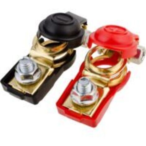 Bornes de batterie, connecteurs de batterie, interrupteur de batterie pour bateau/camion/voiture/fourgonnette, rouge et noir, positif et négatif - (1 paire) (1/2)