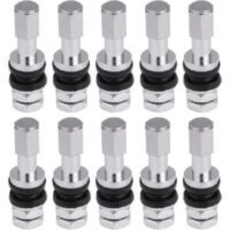 Valves de pneus Sollbry, lot de 10 TR43E, en métal, pour camions et motos, avec capuchon anti-poussière (1/2)