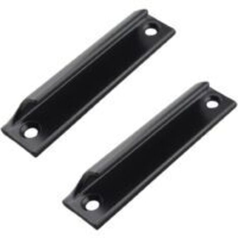 Poignée de porte Sollbry, lot de 2, en aluminium, poignée de porte intérieure, poignée de porte-fenêtre, poignée extérieure, pour fenêtres, quincaillerie pour meubles avec 4 vis (noir)