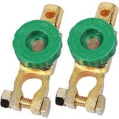 Ensemble de 2 isolateurs de batterie, pinces électriques pour déconnecter les bornes universelles sur voiture, fourgonnette, bateau, vert— (1/4)