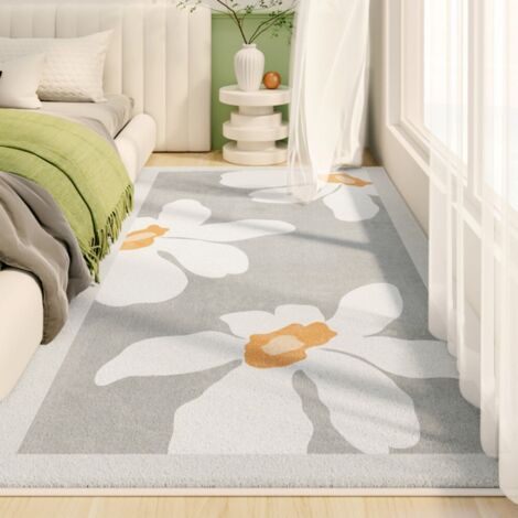 Plume tombante 5050cm Imitation cachemire Un tapis simple, propre et durable en imitation cachemire pour une chambre minimaliste, absorbant, antidérapant et parfait pour la chambre ou comme tapis de c (1/5)