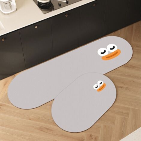 Dessin animé - 5 Terre de diatomées 5080cm Tapis de sol ovale absorbant et antidérapant en forme de dessin animé, tapis de sol ménager en terre de diatomées, tapis de sol de cuisine résistant aux tac (1/5)