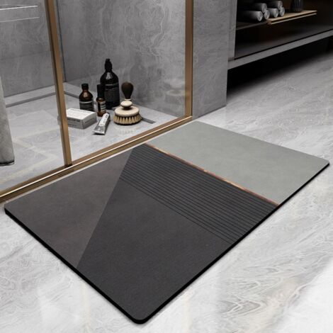 Géométrie-3 Terre de diatomées 4060cm Tapis antidérapant pour salle de bain, tapis absorbant résistant à l'usure pour salle de bain, tapis de porte de toilettes en terre de diatomées (1/5)