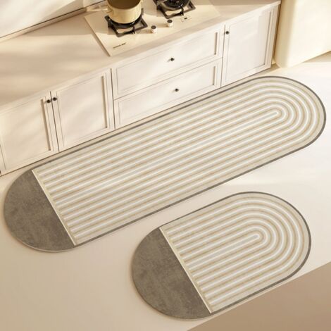 Sulo 5020cm (terre de diatomées) Tapis de sol absorbant et antidérapant en terre de diatomées, facile à nettoyer, de forme ovale, adapté à une utilisation dans la salle à manger et la cuisine. (1/5)