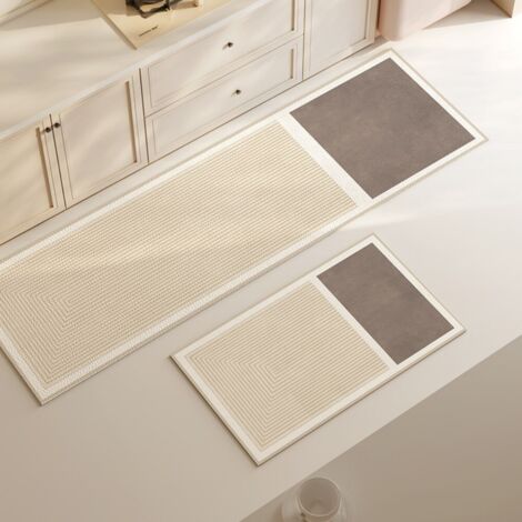 Ligne -2 5020 cm (terre de diatomées) Tapis de sol absorbant et antidérapant en terre de diatomées, facile à nettoyer, de forme ovale, adapté à une utilisation dans la salle à manger et la cuisine. (1/5)