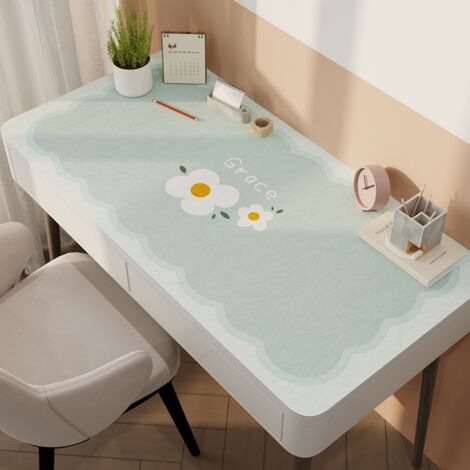 Cuir Camélia Crème 4060CM Tapis de table basse miniature à motif floral, imperméable et résistant à l'huile, découpable, protège-yeux, tapis de table en cuir lavable et facile à nettoyer. (1/5)