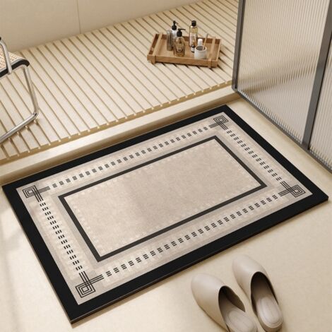 Manoir romain - Rectangulaire 4060cm (terre de diatomées) Tapis de sol en terre de diatomées, tapis antidérapant pour salle de bain, tapis absorbant pour porte de toilettes (1/5)