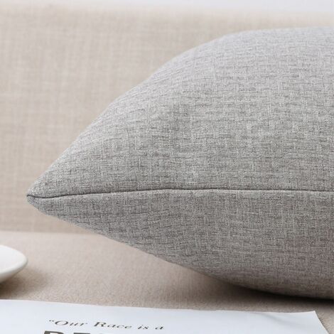 Gris clair 60X80 (taie d'oreiller simple) Taies d'oreiller en coton et lin à motif gaufré, revêtement doux pour table de chevet, bureau, dossier et canapé. (1/5)
