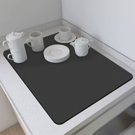 Gris foncé, 5060cm (terre de diatomées) Tapis absorbant en terre de diatomées de couleur unie, résistant aux hautes températures, isolant thermique, pour la maison, les restaurants et les éviers de c (1/5)