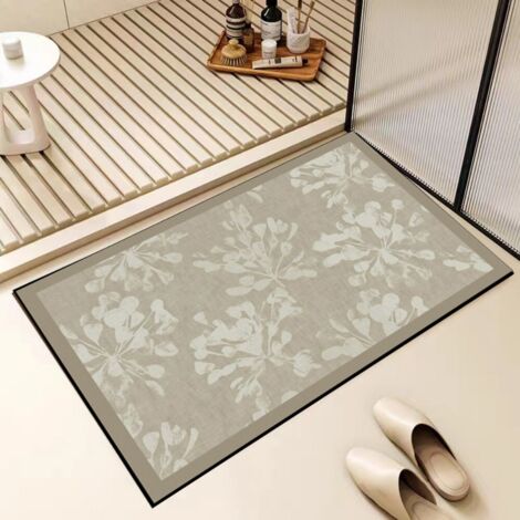 Boue de diatomées 40 x 60 cm Tapis de sol en terre de diatomées, paillasson de salle de bain, tapis absorbant et antidérapant, tapis d'entrée, lavable.