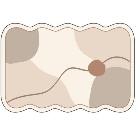 Dessin approximatif [forme carrée-courbe] 4060cm (terre de diatomées) Tapis de sol en terre de diatomées, tapis antidérapant pour salle de bain, tapis absorbant pour porte de toilettes (1/5)