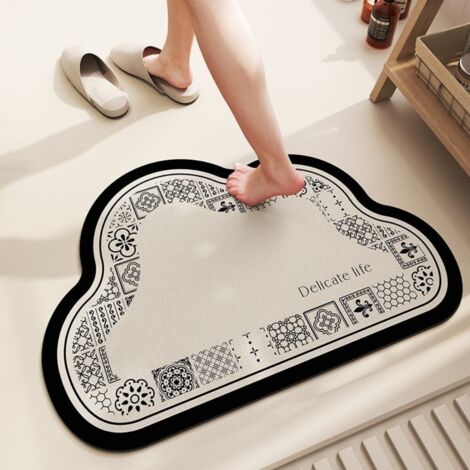Qingyu Zhijian 4060cm (terre de diatomées) Tapis de sol en terre de diatomées, tapis antidérapant pour salle de bain, tapis absorbant pour porte de toilettes (1/5)
