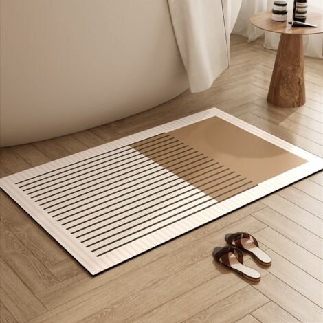 Minimaliste - 3 pots de terre de diatomées de 40 x 60 cm Tapis antidérapant pour salle de bain, tapis absorbant résistant à l'usure pour salle de bain, tapis de porte de toilettes en terre de diatomée (1/5)