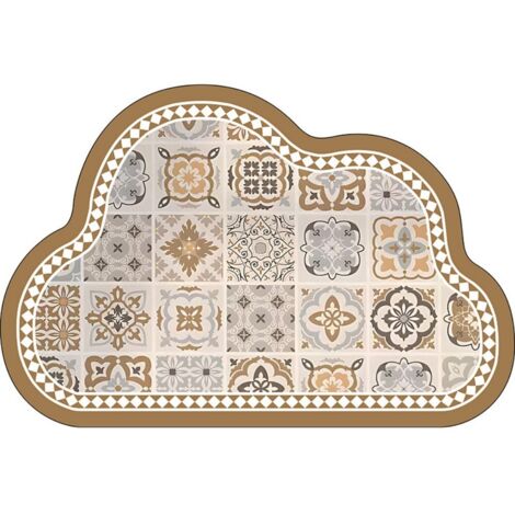 Carreaux Moshi Flower - Motif nuageux irrégulier 4060cm (Terre de diatomées) Tapis de sol en terre de diatomées, tapis de bain, très absorbant, antidérapant (1/5)