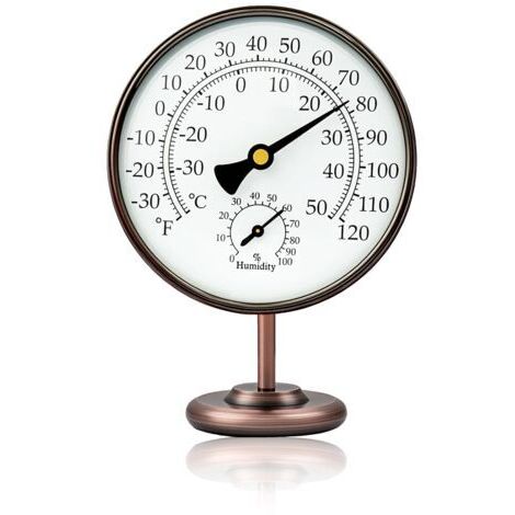 Thermomètre intérieur et extérieur en laiton, thermomètre décoratif d'intérieur avec humidité (1/5)