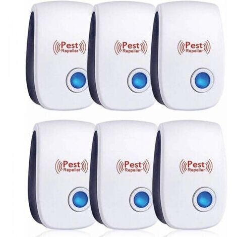 Répulsif à ultrasons pour insectes, 6 pièces, ultrasons pour rats, moustiques, mouches, parasites, araignées, cafards, sûr et non toxique.