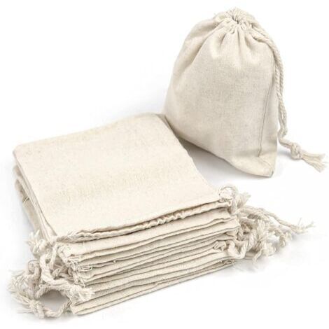 Lot de 50 sachets en coton naturel 7x9cm – Cordon de serrage – Pour rangement et sachets cadeaux personnalisés (1/5)