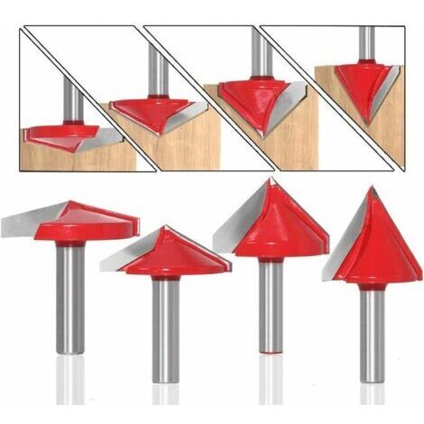 6Pcs Fraise à rainurer droit en V, 60° 90° 120°, queue de 8mm, Fraise à bois 3D en V Fraise à graver CNC