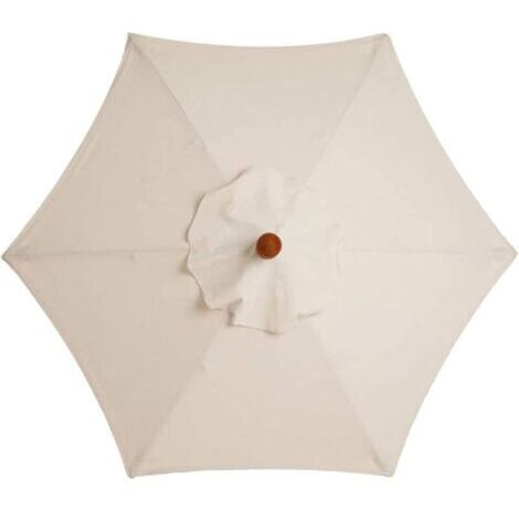 Housse de rechange pour parasol, 6 baleines, 2 m, imperméable, anti-UV, tissu de rechange, blanc crème
