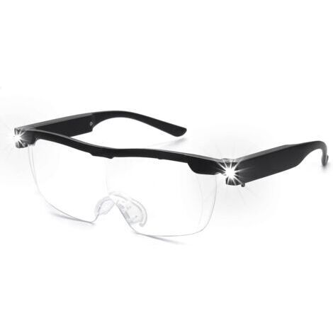 Loupe à 160 % fonctionnant sur piles avec lumière LED - Loupe puissante - Lunettes mains libres pour le travail de près, l'artisanat, la bijouterie, la lecture et la relaxation (1/4)