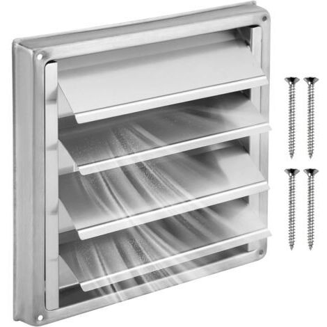 1pcs Grille Ventilation 100mm, Acier Inoxydable 304(Argent), Résistante aux Intempries, pour Systèmes de Ventilation et Hottes pour Montage Mural Extérieur