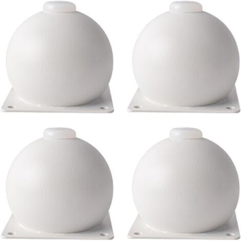 Lot de 4 pieds de canapé ronds en métal, à visser, pour meubles, support de lit haute capacité (blanc, taille M) (1/5)