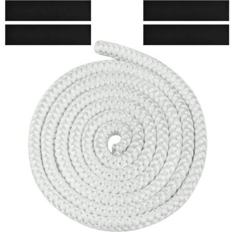 Joint Tressé pour Insert et Poêle, 12mm x 2.5m Joint en Fibre de Verre avec 4 Ruban,pour Poele a Bois, Cheminée,Blanc (1/5)