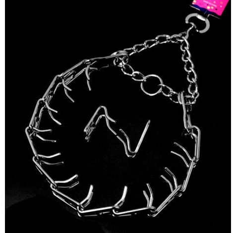 Collier de traction réglable amovible de formation de griffe de chien, collier de formation réglable en métal pour les grands animaux de compagnie de chien (3.5mmx55cm), sans capuchon