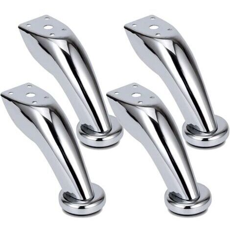4 Pièces Pieds de Meubles, Pieds Canapé Épais Acier Inoxydable, Pieds Chromé, Meubles Armoire Lit Canapé Pieds, pour Canapés, Chaises, Tabourets, Armoires (1/5)
