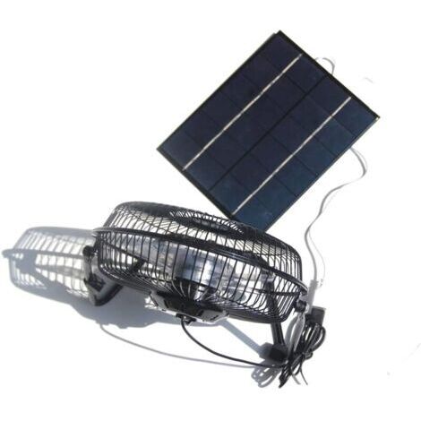 Ventilateur solaire 5,2 W 6 V – Panneau de 20,3 cm pour camping, caravane, yacht, serre – Fonctionnement silencieux et écologique