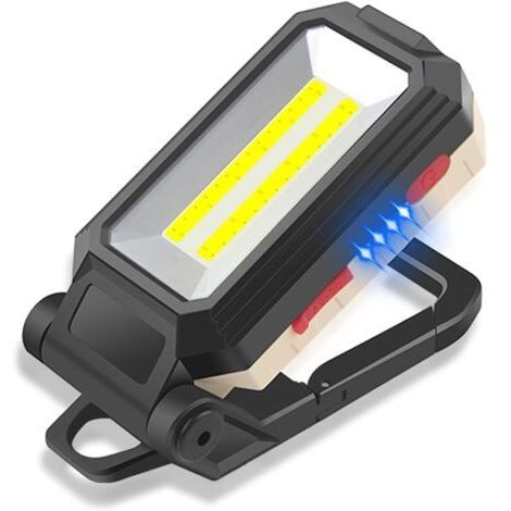 Lampe de travail COB, projecteur LED portable rechargeable par USB avec magnétique pour réparation automobile, pêche, camping, pêche et chantier de construction (1/4)