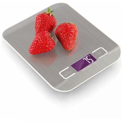 Balance de cuisine électronique rechargeable par USB 10 kg/1 g, balance de cuisson numérique en acier inoxydable avec écran rétroéclairé (1/4)