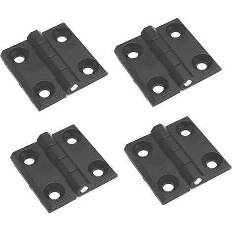 4 Pièces Trous de Charnière Plats Pliants, Exterieur Charnière Inox, Charniere Porte Lourde, pour Portes Fixes, Portes D'entrée, Portes de Chambres, Portes de Jardin(50x50) (1/5)