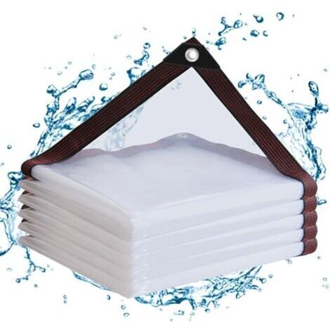 1 pièce (3 x 3 m) bâche imperméable transparente en PE avec œillets pour balcons, brise-vent, mobilier de jardin extérieur, jardins d'hiver (1/5)