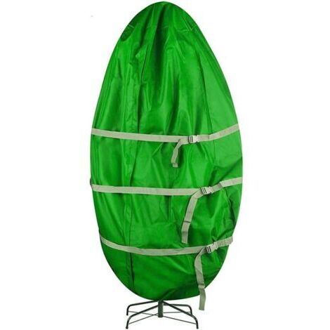 Sac de rangement vertical pour sapin de Noël, cordon de serrage réglable pour sapins verticaux de 3 à 9 pieds (vert, 89 x 190 cm) (1/5)