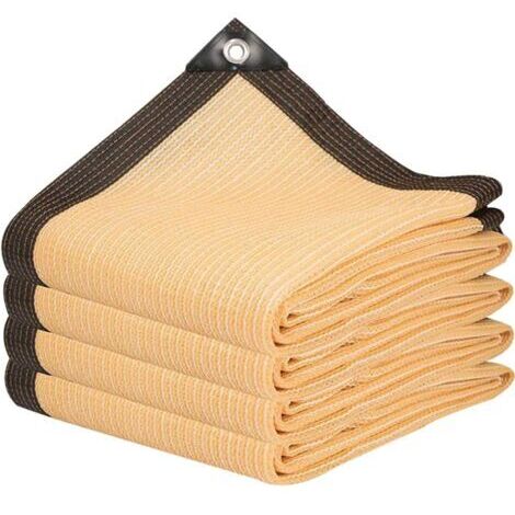 Voile d'ombrage résistante aux UV, filet brise-vent pour serre, toile d'ombrage pour plantes/jardins/voitures d'extérieur, 3M×5M, jaune (1/5)