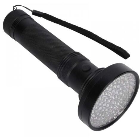 Lampe de poche UV 100 LED (noire), lampe de poche fluorescente pour la détection de billets de banque, de masques cosmétiques
