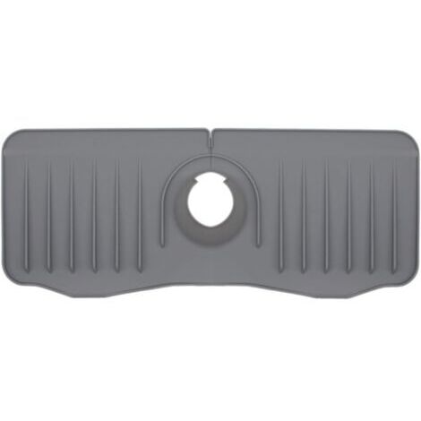 Bac d'évier de cuisine, évacuation automatique, porte-savon, porte-éponge en silicone, tampon de robinet en silicone (gris) (1/5)