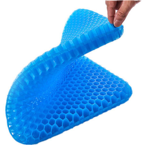 Coussin de chaise, gel respirant, coussin anti - escarres, soulagement orthopédique de la pression avec housse antidérapante, pour voiture / bureau / maison / fauteuil roulant, 24 17 3cm (1/4)