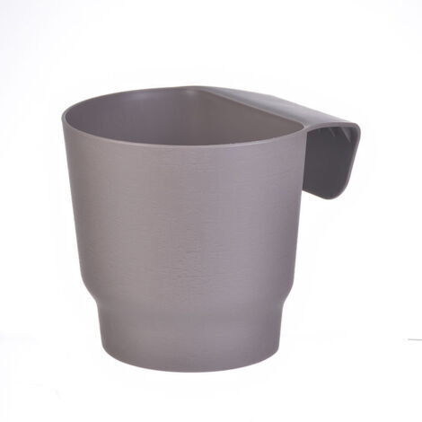 Pot de fleurs suspendu pour clôture de balcon, petit pot en plastique gris, adapté à la décoration de jardin extérieur, 1 pièce