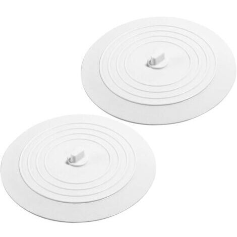 2 Pièces Silicone lavabo Bouchon,Bouchons de vidange universels en Caoutchouc siliconé pour Cuisines salles de Bains blanchisseries (Blanc) (1/5)