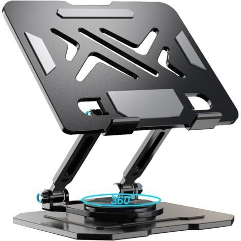Support de tablette, support de bureau rotatif à 360°, réglable et pliable, support de tablette en acier inoxydable