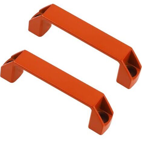 2 poignées d'armoire industrielles espacement des trous 120 mm porte machine-outil usine garage fabrication alliage d'aluminium orange sans vis