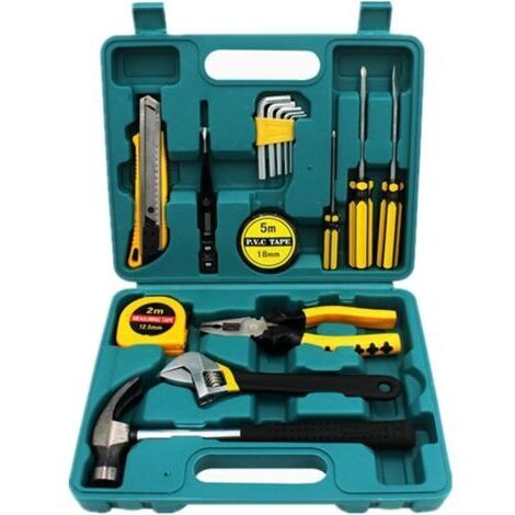 Coffret d'outils - Kit d'outils à main pour le ménage avec boîte à outils en plastique (1/5)
