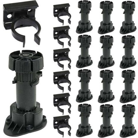 12 pièces 8 pieds + 6 clips réglables en hauteur pour armoire de cuisine avec support de fixation (1/3)